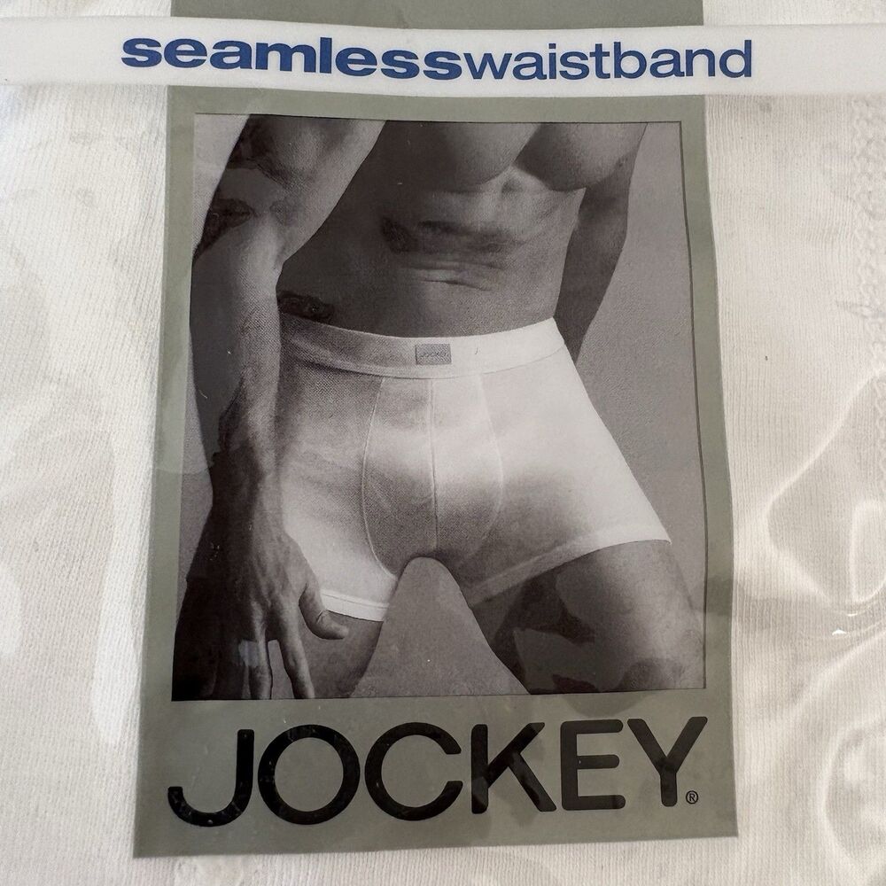 Vintage Men's Jockey Boxer Briefs XL (40-42) 1 PR White Cotton NEW Open Pk #1162